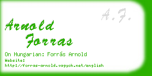 arnold forras business card