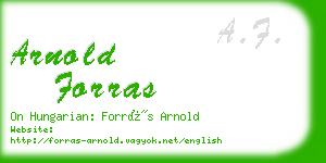 arnold forras business card